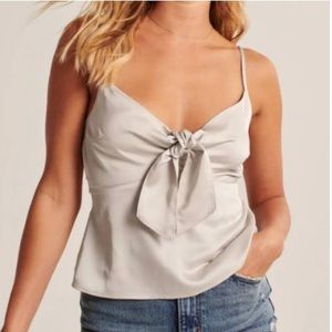 Abercrombie Black Tie Front Tank Top